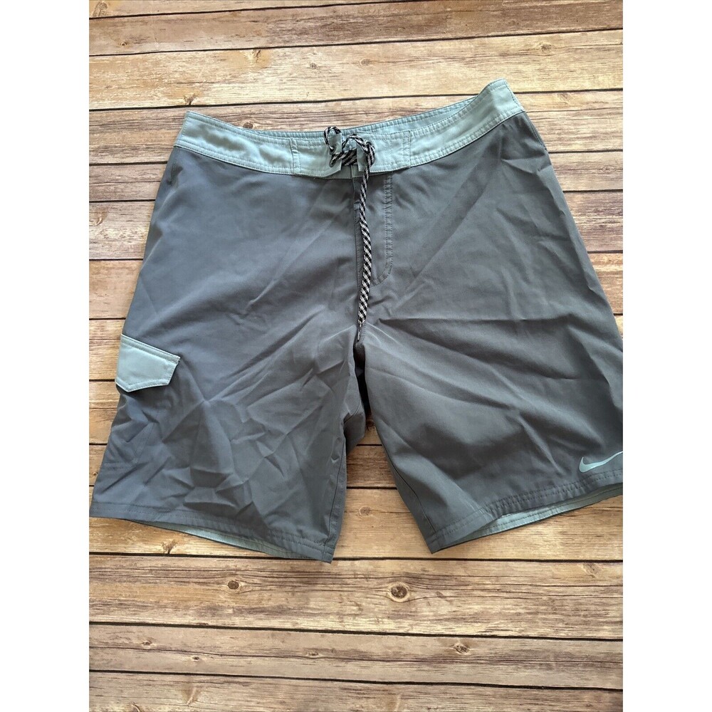 Nike Mens Cargo Board Swim Shorts Drawstring Blue Size 32 Medium